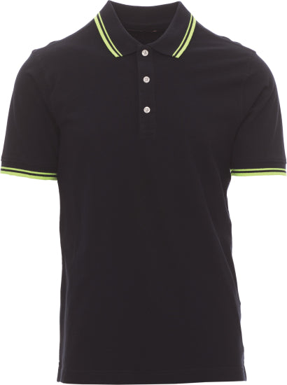 Payper poloshirt Skipper bicolor marineblauw/neongeel